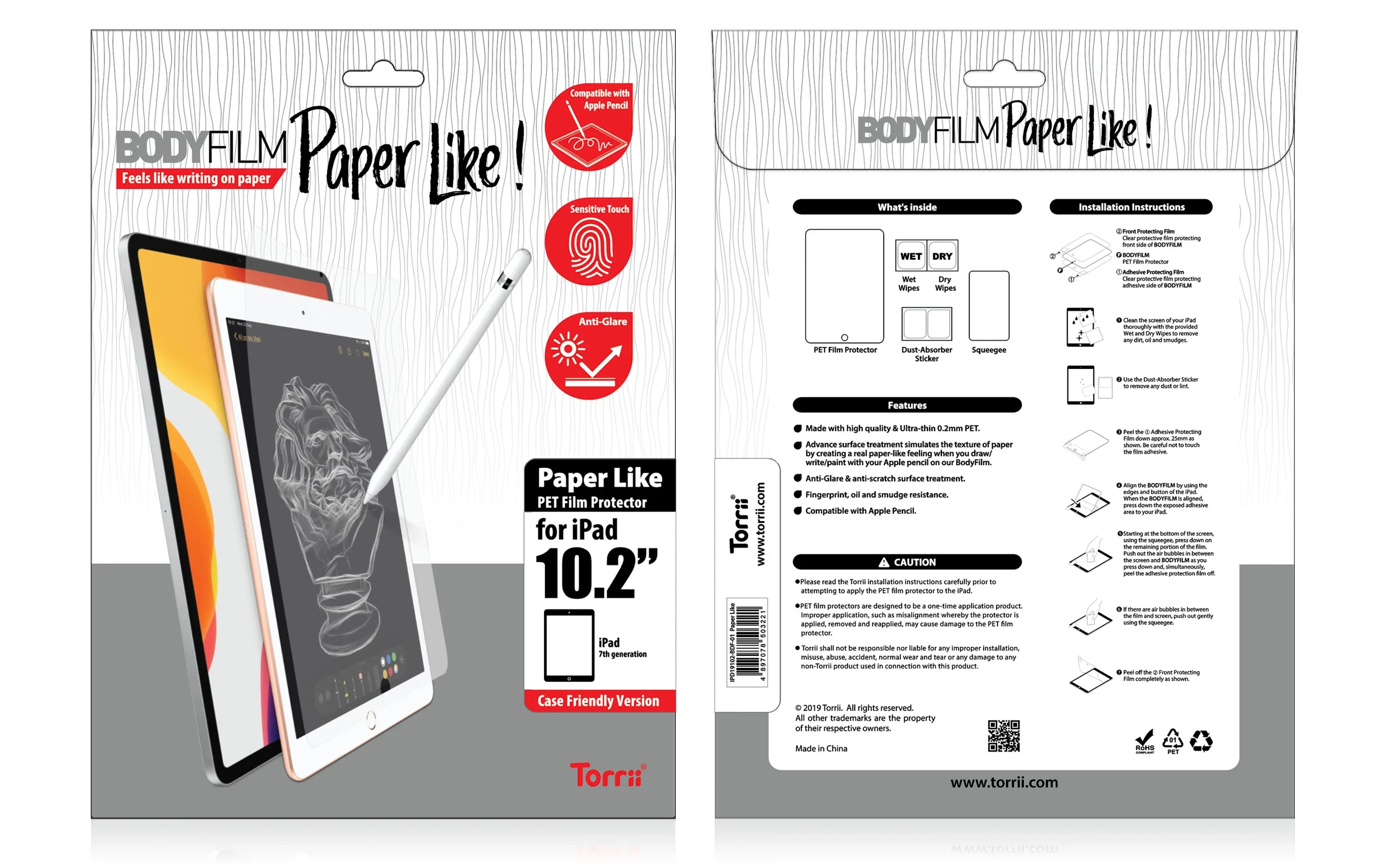 Torrii Bodyfilm For iPad 10.2 (2019) - Clear - Tashqila Torrii Bodyfilm For iPad 10.2 (2019) - Clear - Tashqila